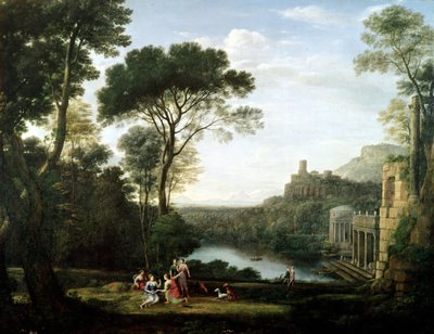 Landschaft mit der Nymphe Egeria von Claude Lorrain